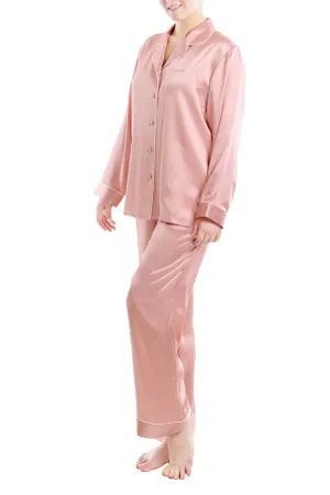 100% Silk Sleepwear Women's Silk Pajamas Set, Bridal Rose, XL