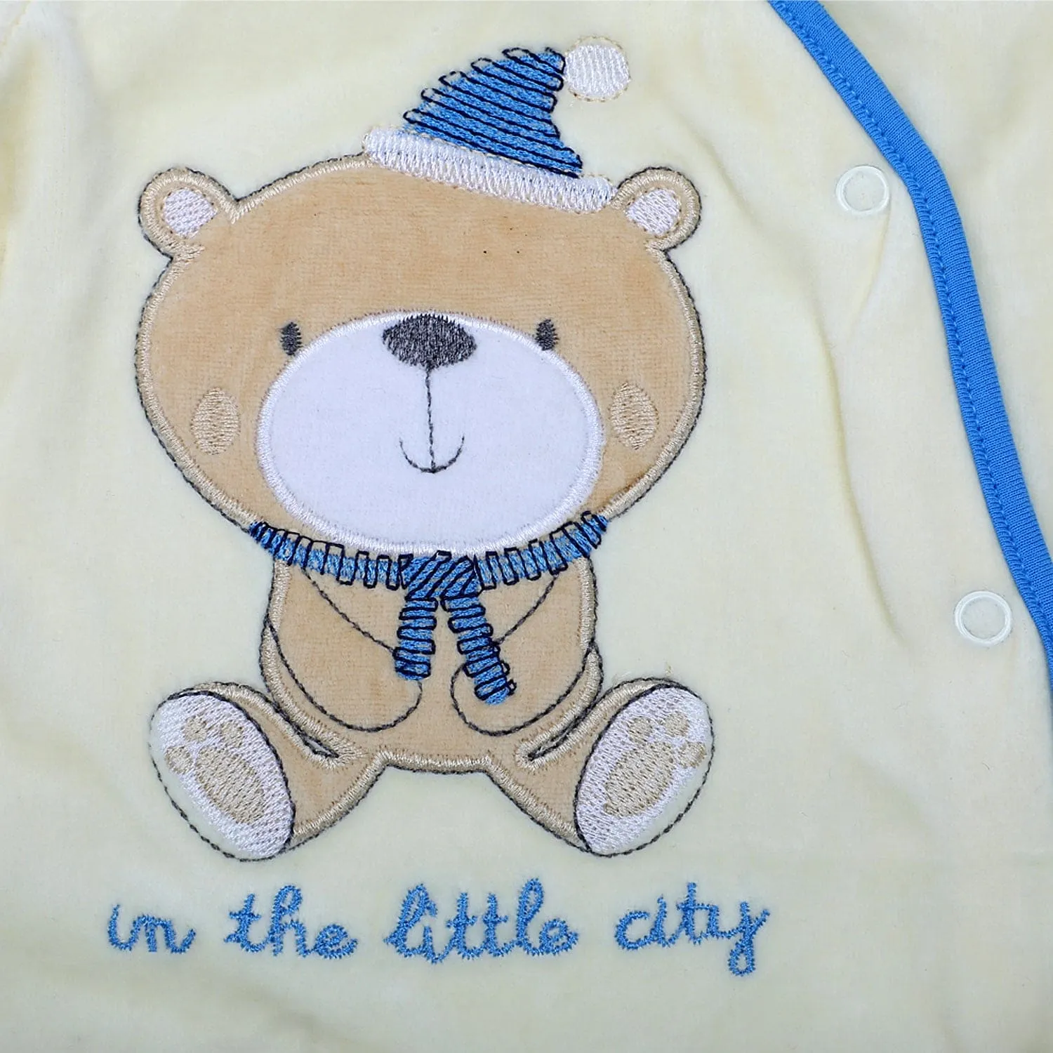 Bear In The City Infant Full Sleeves Snap Button Bodysuit Romper - Yellow