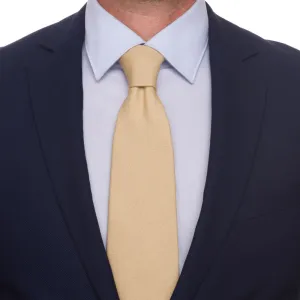 Beige Silk and Cotton Blend Tie