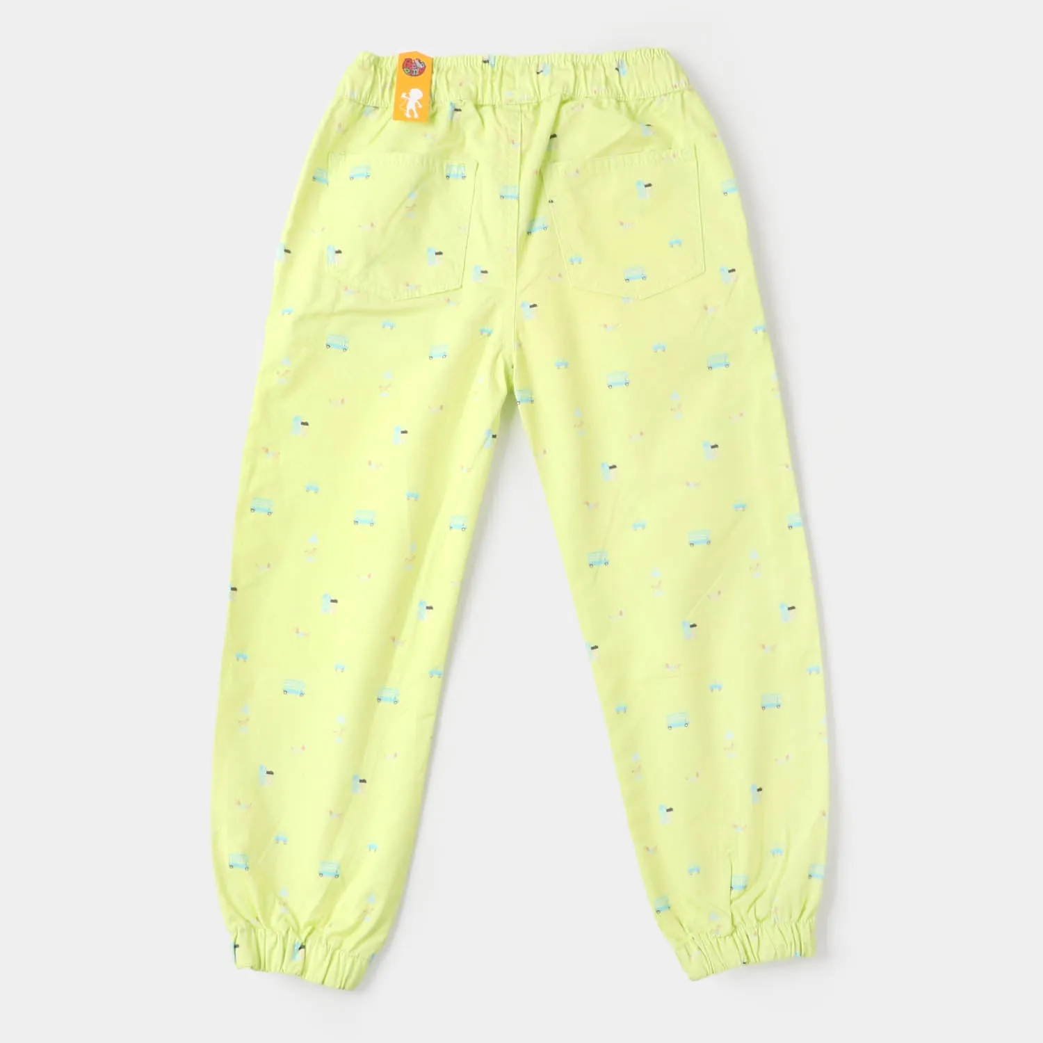 Boys Cotton Pant Bus - Lime