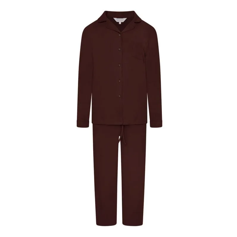 Children's Ribbed Trouser Sleep Set- Chocolate