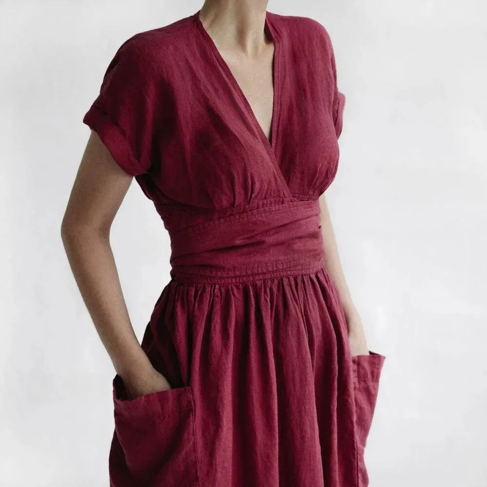 Esther, Cotton Linen Dress (S-4XL)