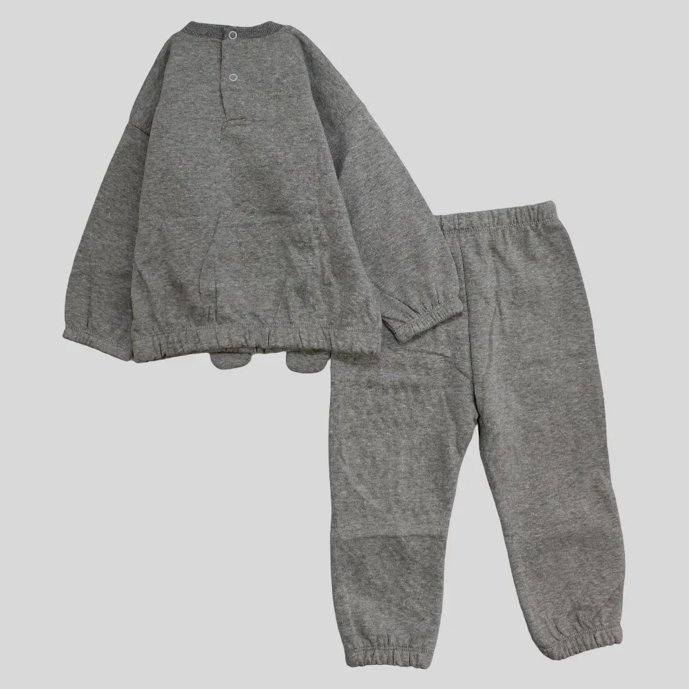 Grey Long-Sleeved Fleeced Pajama