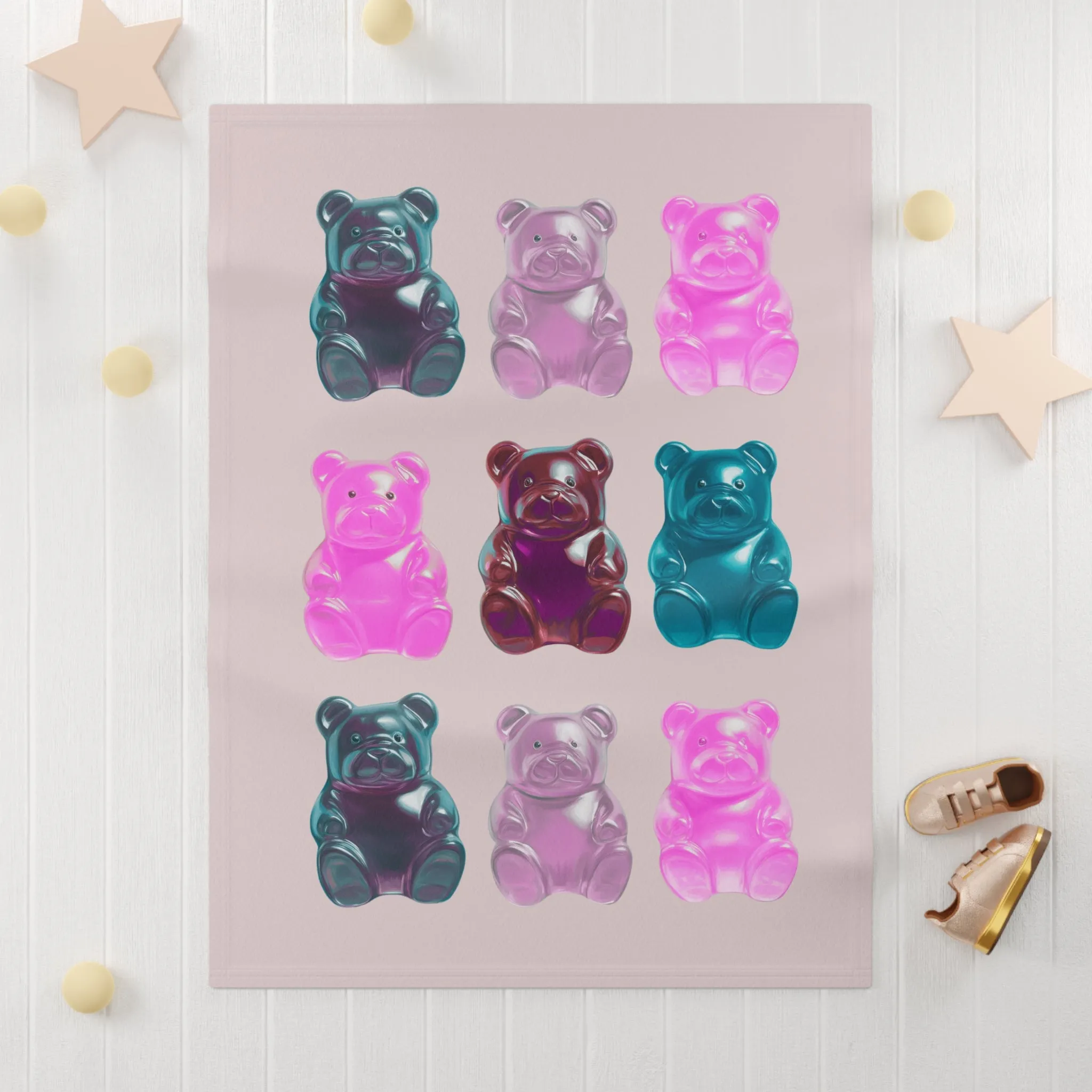 Gummy Bear Pink Soft Fleece Baby Blanket