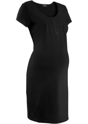 Nightgown for nursing mothers made of natural cotton bpc bonprix collection, black