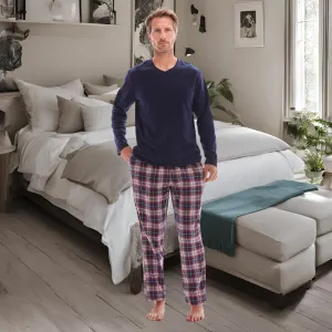 Pyjama Sets Long Sleeve Fleece Top Flannelette Pajama Pants