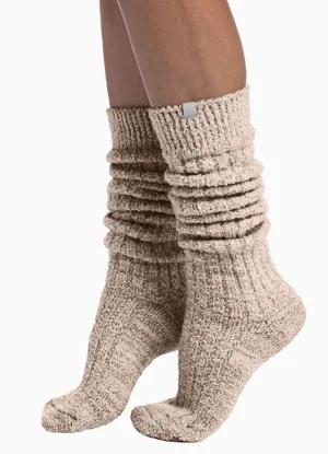 Slouchy Marshmallow Socks with Grippers -Heather Coco