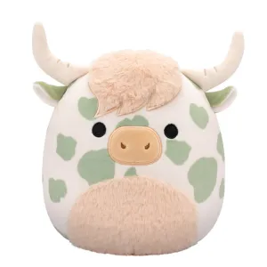 Squishmallows 7.5 Inch Plush S20 Celestino Sage Green Spotted Highland Cow With Fuzzy Belly