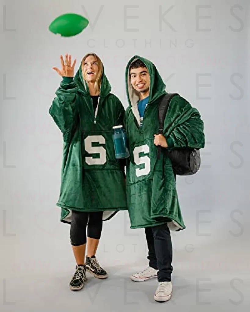 THE COMFY Original Quarter-Zip | Michigan State University Logo & Insignia | Oversized Microfiber & Sherpa Wearable Blanket with Zipper, Seen On Shark Tank, One Size Fits All