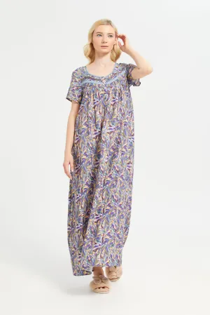 Women Assorted Short Sleeve Viscose Dobby Nightgown