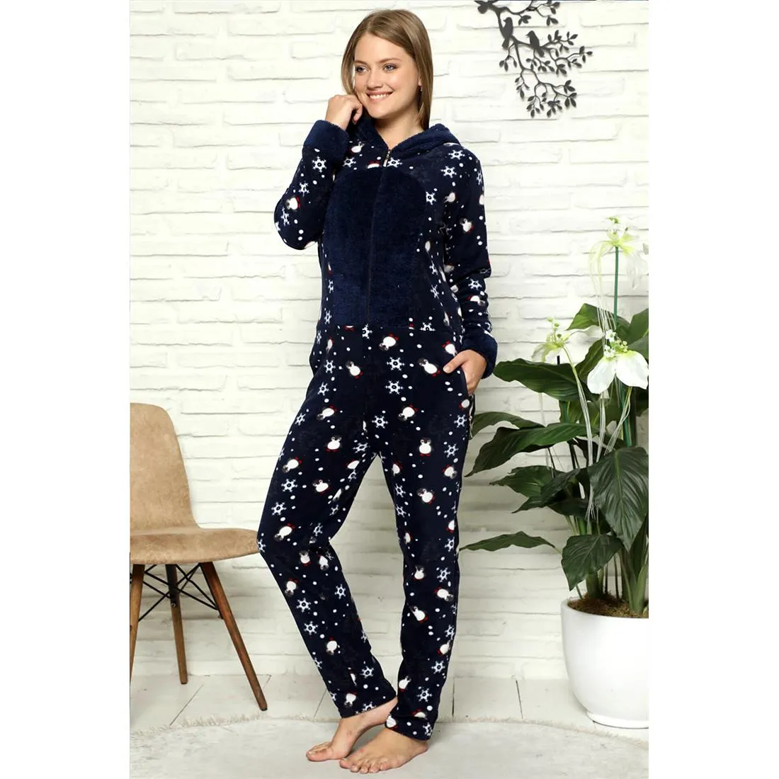 Women's Cozy Fleece Pajama Set Warm Suit The New Leisure Long-Sleeved Leisurewear