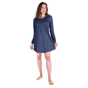 Long-Sleeve Scoop Neck Nightshirt for Women with Moisture-Wicking Fabric