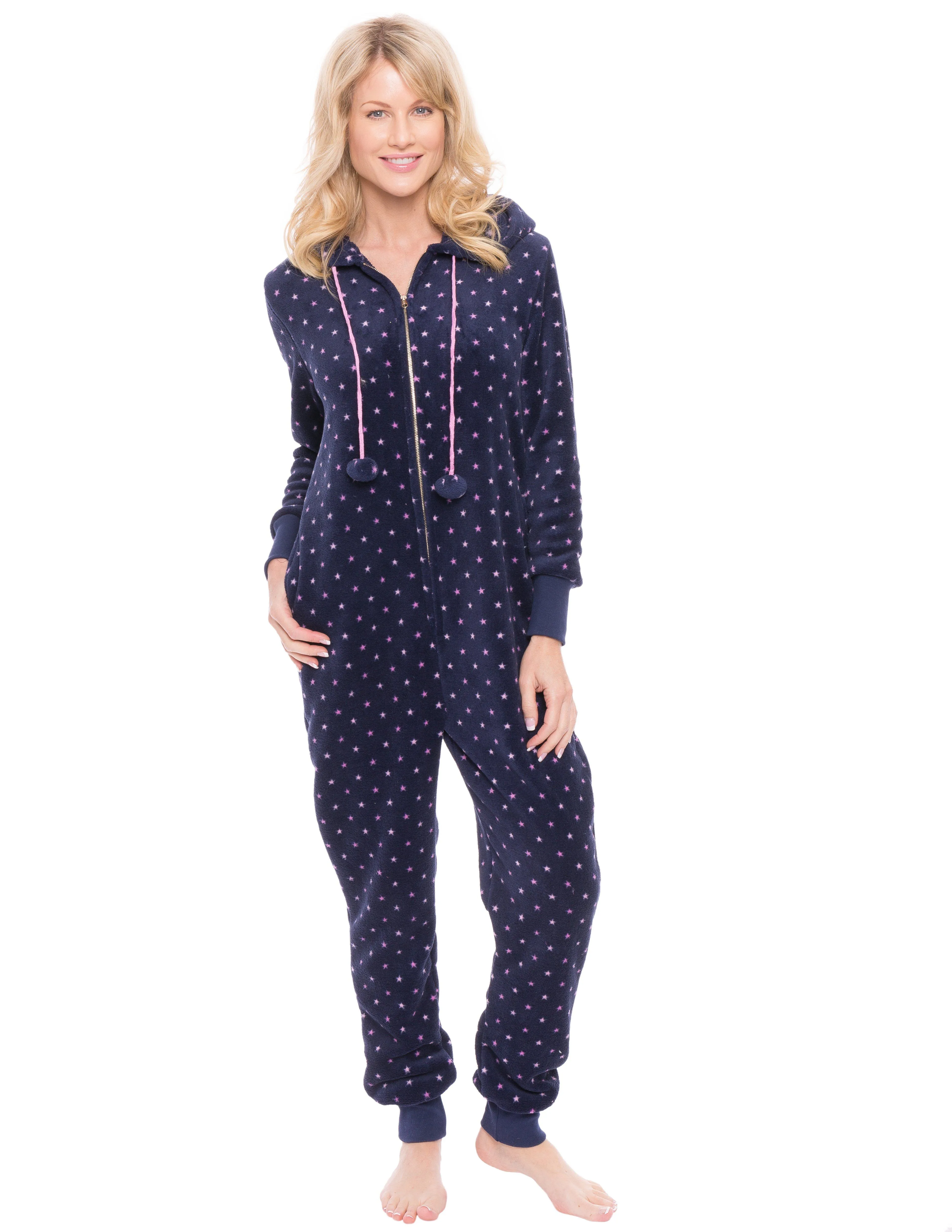 Women's Premium Coral Fleece Plush Hooded Onesie Pajama