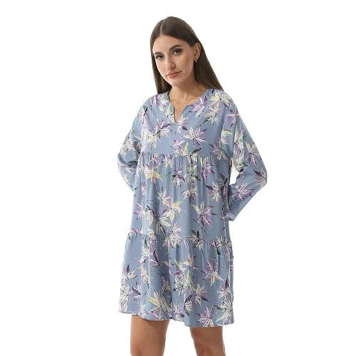 Women's Viscose Nightgowns - Soft, Lightweight, and Comfortable Sleepwear - Blue